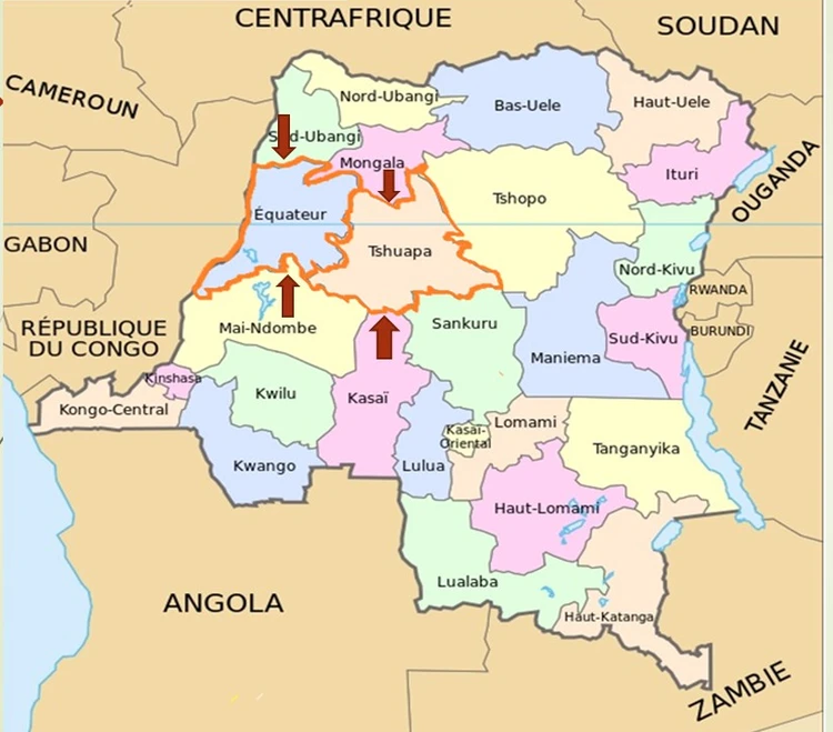 Carte de la RDC